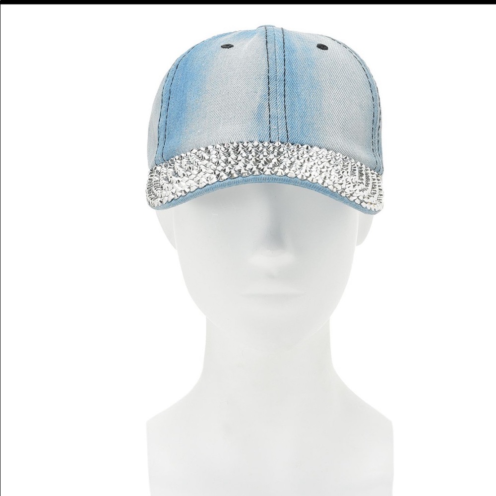 Rhinestone embellished bling baseball cap